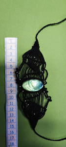Black Macrame Labradorite Statement Cuff <b>Bracelet</b> Handmade Boho Healing Crystal <b>Adjustable</b> Cord Beaded Jewelry Wholesale - Product Image 2