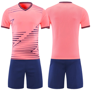 Maillot de football à manches courtes, col en V, logo frontal, séchage rapide, respirant, 100% polyester, design par sublimation - Product Image 2