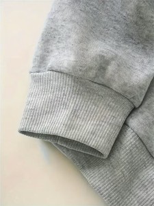 Conjunto Deportivo Informal de Forro Polar Gris para Invierno, Unisex, con Bordado de Patrón Floral, Sudadera con Cremallera Completa y Pantalones Deportivos de Secado Rápido - Product Image 6