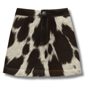 Falda lápiz de piel de vaca auténtica - Hecha a mano, estilo vintage, de cuero y piel auténtica estampada, talla XS, pieza llamativa de invierno - Product Image 4