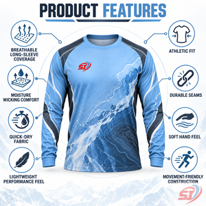 <b>Mens</b> Performance Quick Dry Long Sleeve Sports Tee Custom Lightweight Polyester/Cotton Running Gym <b>Shirt</b> Summer Supplier - Product Image 5