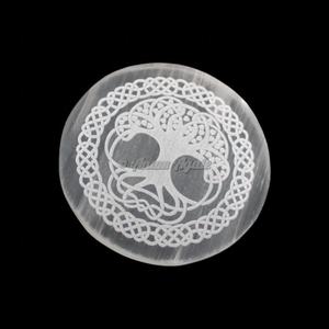 แผ่นชาร์จเซเลนไนต์แบบใหม่แผ่นเซเลไนต์สลักสลักจักระ7ชิ้นซื้อจากอาเกตส่งออก - Product Image 6