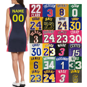 Robe de basket-ball personnalisée pour femme, bleu royal, maille, bordure orange, numéro 24, streetwear - Product Image 3