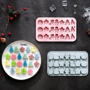 Molde de Silicona para Árbol de Navidad con Diseño de Hombre de Jengibre y Otros Tipos de Moldes de Azúcar Navideños - Product Image 1