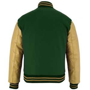 Blousons universitaires à manches blanches, style personnalisé, très demandés, en cuir/laine, pour la vente en ligne à prix réduit. - Product Image 5