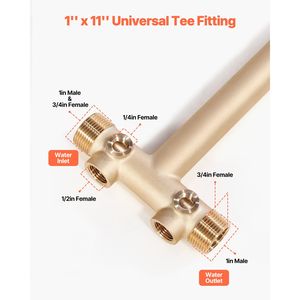 Kit di installazione in ottone puro da 7 pezzi per serbatoio a pressione con raccordo a T 1x11 e interruttore 40/60 PSI per il riempimento di pozzi d'acqua - Product Image 3
