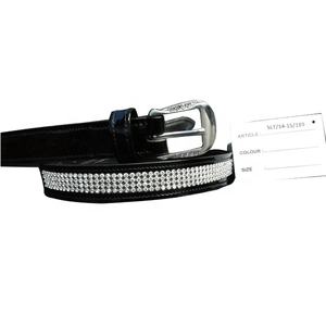 Cinturones de cuero genuino para hombres con múltiples acentos de cristal de fijación en caliente Cinturón de cristal elegante Cinturón de cuero indio puro. - Product Image 3