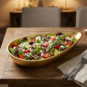 Modern Silver Aluminum Leaf Shaped Salad Bowl Premium Fruit Serving Dish Hotel Buffet Ramadan <b>Table</b> Decor - Product Image 5
