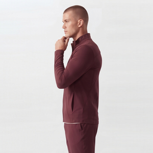 Veste de sport pour homme 100% polyester, col montant, coupe sportive, fermeture éclair, idéale pour le yoga et le jogging en automne - Product Image 3