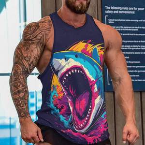 Débardeur de fitness pour homme, sans manches, à compression, pour l'entraînement et la gym, style stringer - Product Image 2