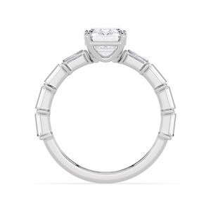 Anillo de Compromiso Radiante de Oro Rosa de 10K con Diamantes Cultivados en Laboratorio con Corte Baguette y Esmeralda, 2.32 CTW, Joyería de Lujo para Boda - Product Image 4