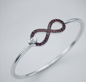 <b>Infinity</b> Heart Zircon Silver Classic Geometric Bangle Open <b>Bracelet</b> Custom Women Fashion Jewelry Gift - Product Image 1