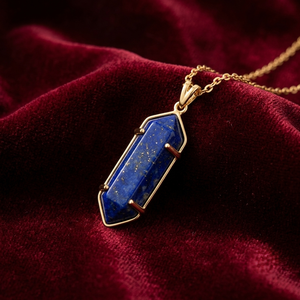 Natural <b>Lapis</b> <b>Lazuli</b> Healing Bohemia Style Gold Plated Brass Custom Gemstone <b>Pendant</b> Necklace Spiritual Gift Jewelry Wholesale - Product Image 3