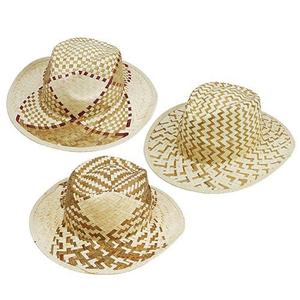 Sombrero de vaquero de hoja de palma impreso artesanal de Vietnam (HAP 5800B-HAP 5800D) accesorio de viaje informal al aire libre - Product Image 4