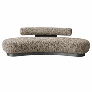 Athena Curved Boucle <b>Sofa</b> with <b>Gold</b> Metal Base - Modern Luxury Lounge - Sculptural Curved <b>Sofa</b> - Upholstered Designer Couch - Product Image 5