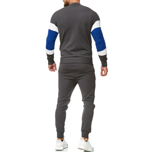 WASONS INTERNATIONAL Survêtement sportif décontracté d'hiver pour homme, avec sweat à capuche à manches longues et pantalon à cordon de serrage, color block - Product Image 2