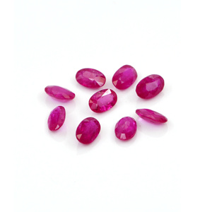Rubis naturels non traités du Mozambique, ovales calibrés 4x6mm, pierres précieuses de rubis naturelles facettées pour la fabrication de bijoux, prêtes à l'emploi - Product Image 1