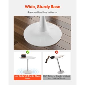 Tavolo da Pranzo Rotondo Moderno in Legno per 2-4 Persone, Base a Piedistallo da 31,5 Pollici, Assemblato - Product Image 5