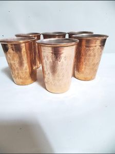 New Copper Straight Mug Metal Drinking Cup Kitchen Bar Accessory Set of 5 - Product Image 1