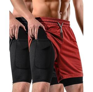Pantalones Cortos Deportivos de Malla Transpirable de Dos Capas de Poliéster con Cintura Elástica para Correr, Gimnasio y Entrenamiento, Venta al Por Mayor - Product Image 1