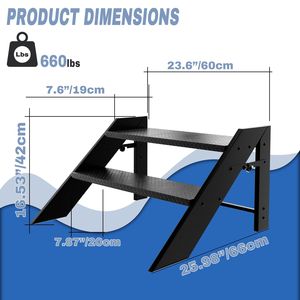 Escabeau pliable 2-4 marches avec hauteur réglable et pieds antidérapants, dispositif d'aide pour spa, marchepied pliable pour camping-car avec main courante - Product Image 4