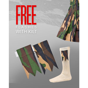 Kilt utilitaire camouflage pour hommes – Kilt tactique robuste en coton pour hommes avec ferrures en laiton - Product Image 4