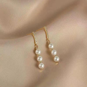 Pendientes de Perlas de Agua Dulce de 6-7 mm, Estilo Hong Kong, con Diamantes Completos, Plata de Ley 925, Perla Blanca, Zhuji 2025 - Product Image 2