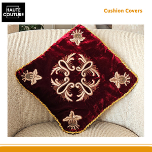 Gran oferta: Terciopelo mahron bordado a mano con hilo metálico de 32 x 32 cm, del fabricante y exportador de mayor renombre de la India. - Product Image 6