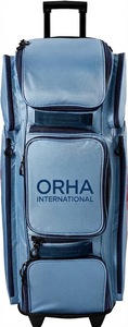 ORHA INTERNATIONAL Nylon Sports <b>Duffel</b> <b>Bag</b> 50-70L Capacity Rolling Travel Gear Case Blue with <b>Wheels</b> - Product Image 2