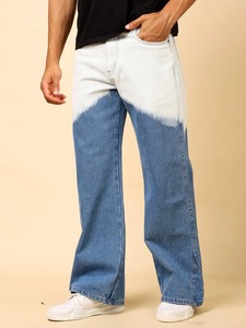 Jeans en denim bleu authentiques, faits à la main par des artisans, style décontracté, coupe ample, écologiques, déchirés - Product Image 4