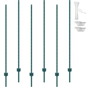 Postes de Metal Resistentes de 6 Pies, Paquete de 6, Estacas de Acero en Forma de U para Jardín, Patio, Césped, Granjas, Cercas, Enrejados y Puertas - Product Image 1