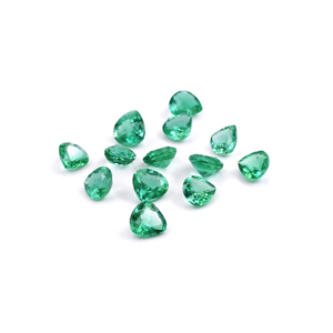 Émeraude naturelle zambienne calibrée 4 mm, taille cœur, pierre précieuse naturelle à facettes pour la fabrication de bijoux, prête à l'emploi - Product Image 1