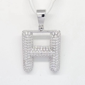 Rhodium Plated Zircon Letter Z Pendant <b>Necklace</b> Fashion Hip Hop Jewelry Unisex White Alloy <b>Initial</b> Charm - Product Image 6