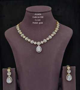 Conjunto de Collar y Pendientes de Plata con Circonita Cúbica 12434, Diseño de Gota de Pera, Chapado en Rodio, Joyería Nupcial para Boda, Compromiso, Fiesta, Regalo - Product Image 2