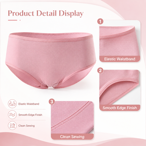 Paquete de 3 bragas de algodón para mujer, suaves y transpirables, de cintura alta, tallas grandes - Product Image 3