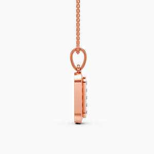 Collier de fiançailles unisexe classique en or plaqué or 18 carats avec pierre centrale naturelle taille poire style vintage pavé - Product Image 1