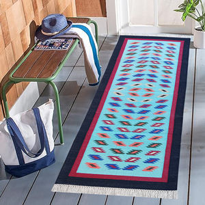 Tapis Dhurrie en coton à tissage plat moderne avec couleur personnalisée et dos antidérapant pour couloir ou espace de méditation série 002 - Product Image 1