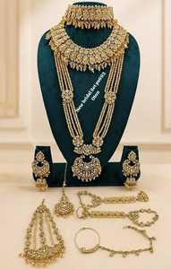 New Bridal Jewelry Set Green Zircon Rhodium Plated <b>Gold</b> Necklace Earrings Bracelet <b>Anklet</b> Women's Wedding Party Fashion Jewelry - Product Image 1
