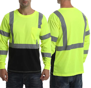 Camisa de seguridad de alta visibilidad de manga larga para hombre, ropa de trabajo reflectante de alta calidad para trabajadores de la construcción y sitios industriales. - Product Image 5