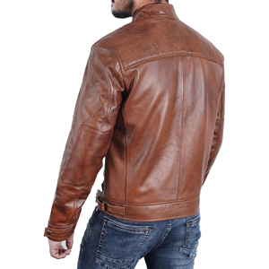 High Quality <b>Men's</b> High Street Fashion PU <b>Leather</b> <b>Jacket</b> Coated Custom Gold Color New Arrival with Front Logo - Product Image 3