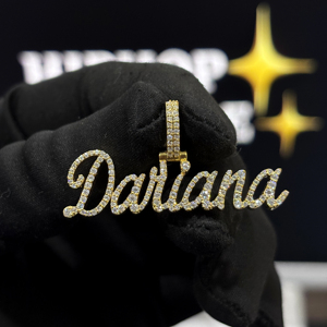 จี้ห้อยคอชื่อ Datiana แบบสั่งทำ เงินแท้ 925 ประดับเพชร VVS Moissanite สไตล์ฮิปฮอป สำหรับใส่ทุกวัน สร้อยคอพร้อมจี้ สไตล์ฮิปฮอป ระยิบระยับ - Product Image 1