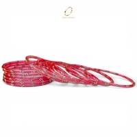 Bracelets en verre kashmiri rose bonbon, motif goutte de pluie, ornés de cristaux, pour femmes, pour mariages et occasions festives, prix de gros, vente chaude