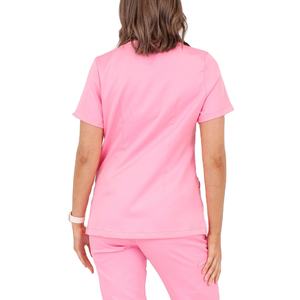 เสื้อสครับพยาบาลหญิงสำหรับโรงพยาบาล ชุดยูนิฟอร์มสวมใส่สบาย รับผลิตตามแบบ OEM แบรนด์ส่วนตัว โรงงานผู้ผลิต - Product Image 5