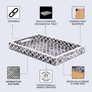 Luxury Bone Inlay <b>Vanity</b> Tray for Bathroom Counter Organization - Product Image 2