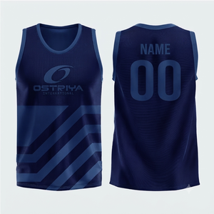 Camiseta de Baloncesto Sublimada Personalizada Ostriya International, sin Mangas, de Malla, Transpirable, Unisex, para Adultos, Ajuste Atlético, Talla Grande - Product Image 2