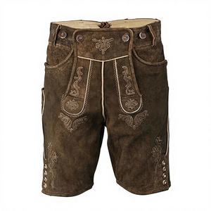 Lederhosen Tradicionales Alemanes de Estilo Austriaco Central para Hombre, de Cuero de Ante, con Patrón Bávaro para Oktoberfest, Ecológicos - Product Image 1