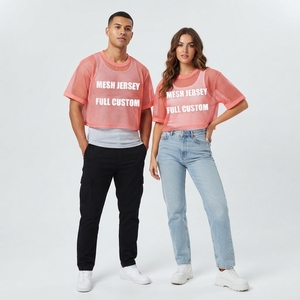 Custom Streetwear Vintage Oversize Fashion Short Women Football Shirt Boxy <b>Mesh</b> Cropped American Football Jersey - Product Image 2