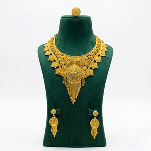 Juego de Collar de 4 Piezas de Latón y Cobre Chapado en Oro de 24K de Primera Calidad para Mujer, Regalo de Boda, Joyería de Diseño Elegante, Superficie Lisa y Pulida - Product Image 2