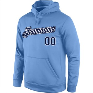 Sweat-shirt bleu clair personnalisé pour homme, imprimé devant et derrière, coupe classique, en coton French Terry, vêtements décontractés - Product Image 3