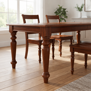 Pied de table à manger tourné en bois de caoutchouc massif, 35,5 pouces, non fini, support décoratif en bois pour meubles, pied de remplacement personnalisé pour table - Product Image 3